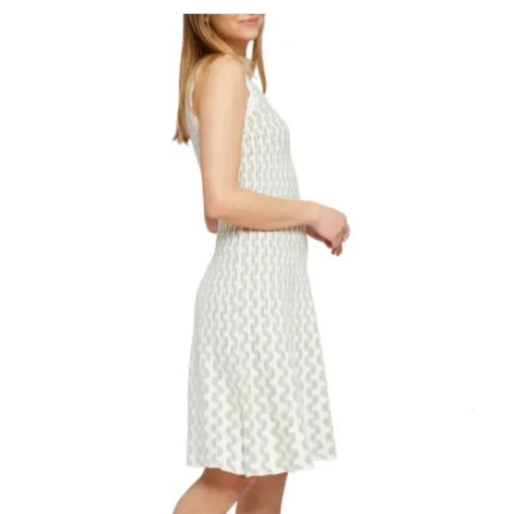 NIC+ZOE White Textured Sleeveless A-Line Dress
